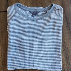 Eddie Bauer Gray Striped Thermal top